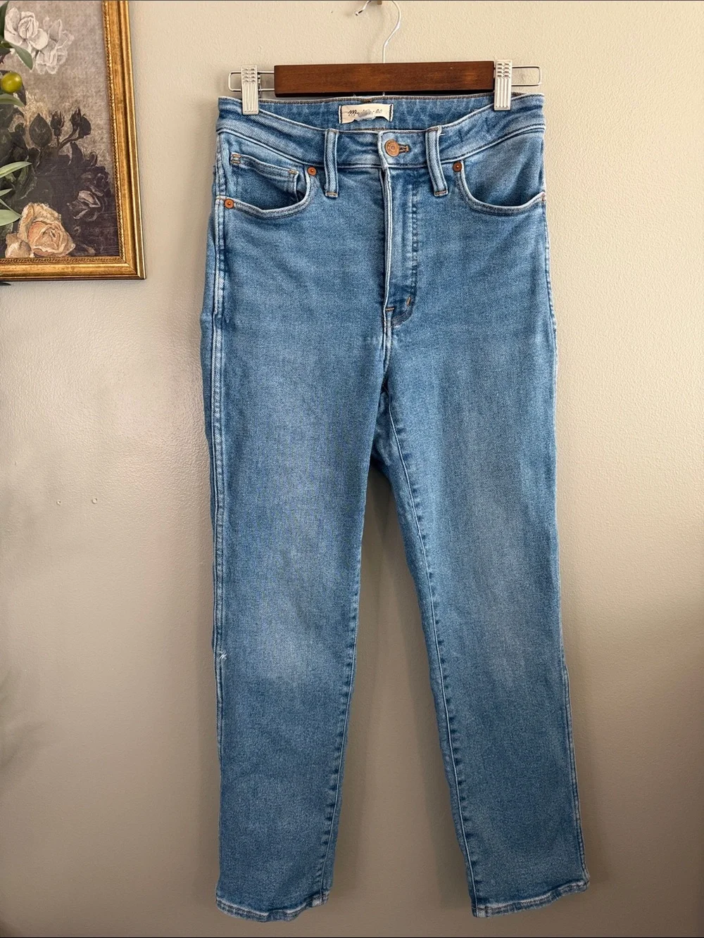 Madewell Curvy Stovepipe Jeans Size 27 Light Wash High Rise Straight Leg